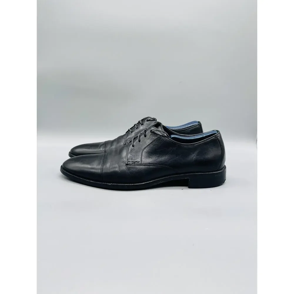Cole Haan Shoes Mens 9.5 Black Leather Cap Toe Lace Up Derby Oxford Dress Formal